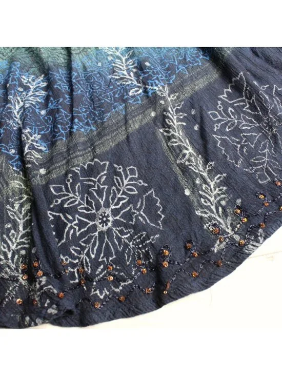 Greater Good Women's Bohemian Tunic Top Size S M Beaded Tie Dye 3/4 Sleeve - Picture 3 of 5